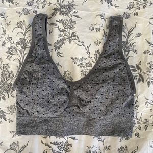 Grey Polka Dot Sports Bra